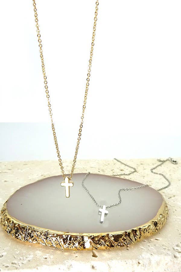 SAVED BY GRACE MINI CROSS NECKLACE