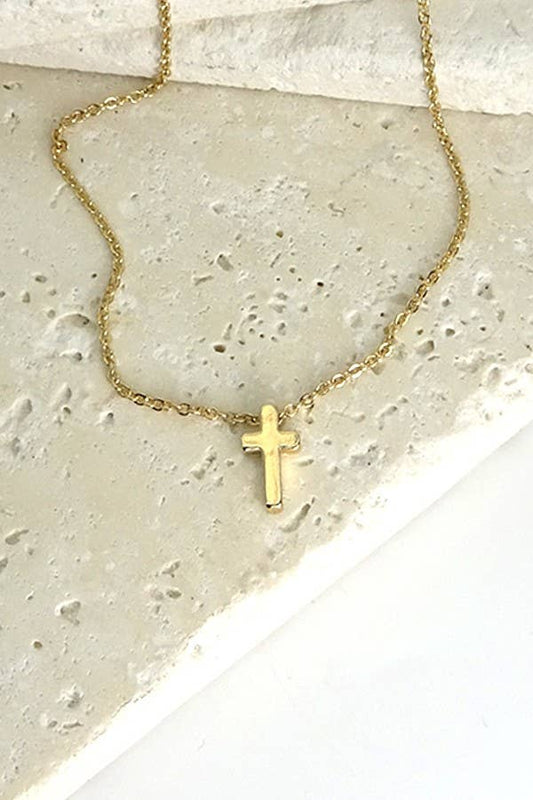 SAVED BY GRACE MINI CROSS NECKLACE