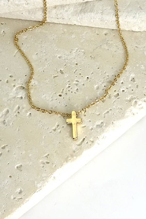 SAVED BY GRACE MINI CROSS NECKLACE