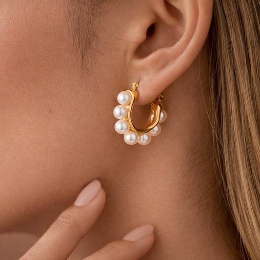 Everlasting Pearl Hoops